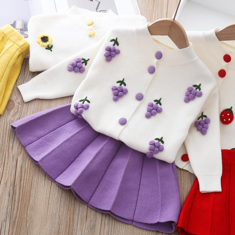 Girls  Sweater Pleated Skirt Two-dress