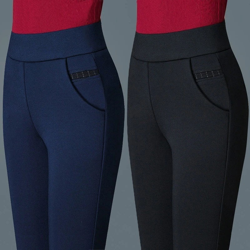 Elastic Waist Stretch Long Pants