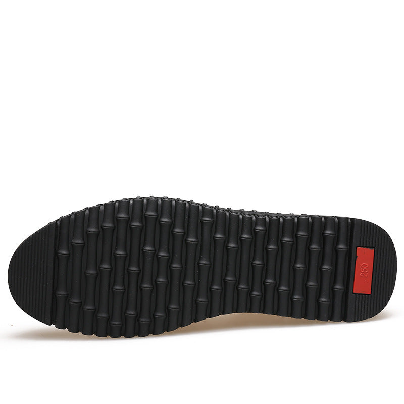 Leather Sandals Men's New Casual Non Slip Soft Sole Lightweight Hollow Shoes