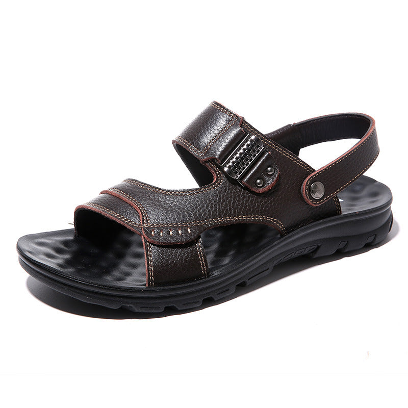 Leather Rubber Sole Sandals