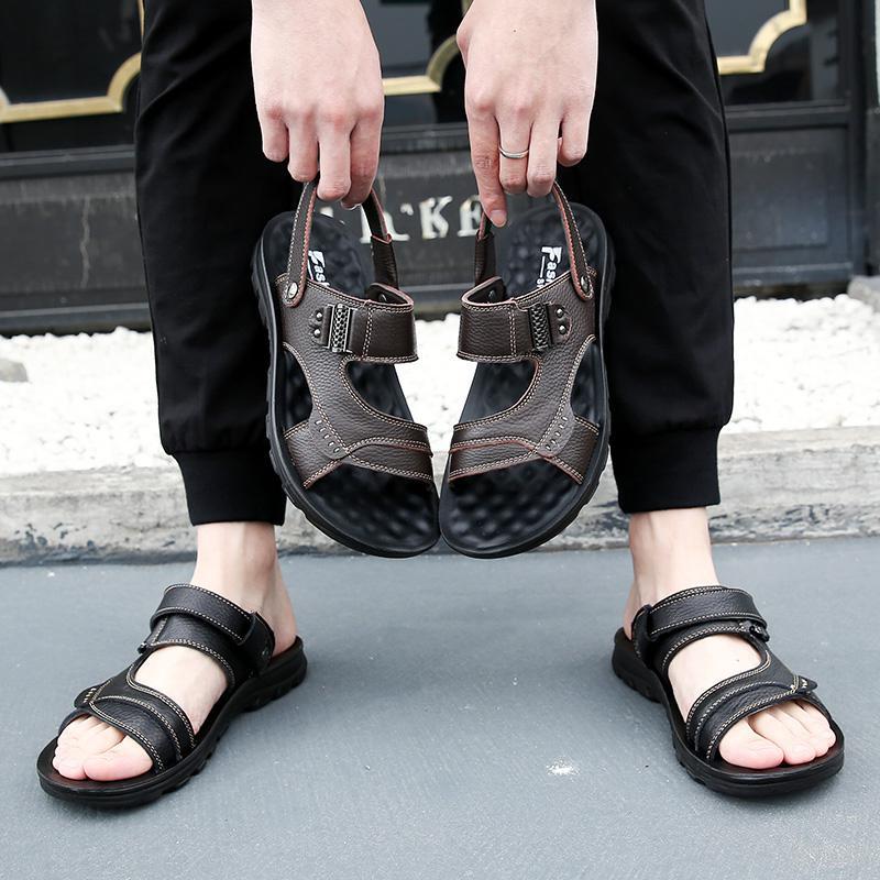 Leather Rubber Sole Sandals