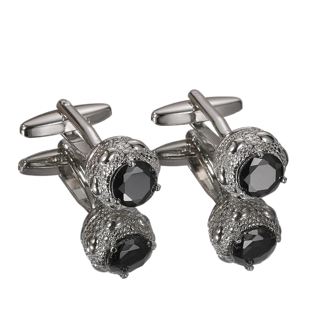 Men's Cufflinks Round Copper Shirt Sleeve Nails With Zircon