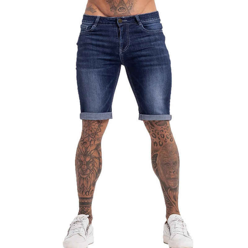 Men's Fashion Ripped Blue Denim Shorts
