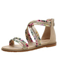 Non-slip Roman Shoes With Open-toed Floral Cloth