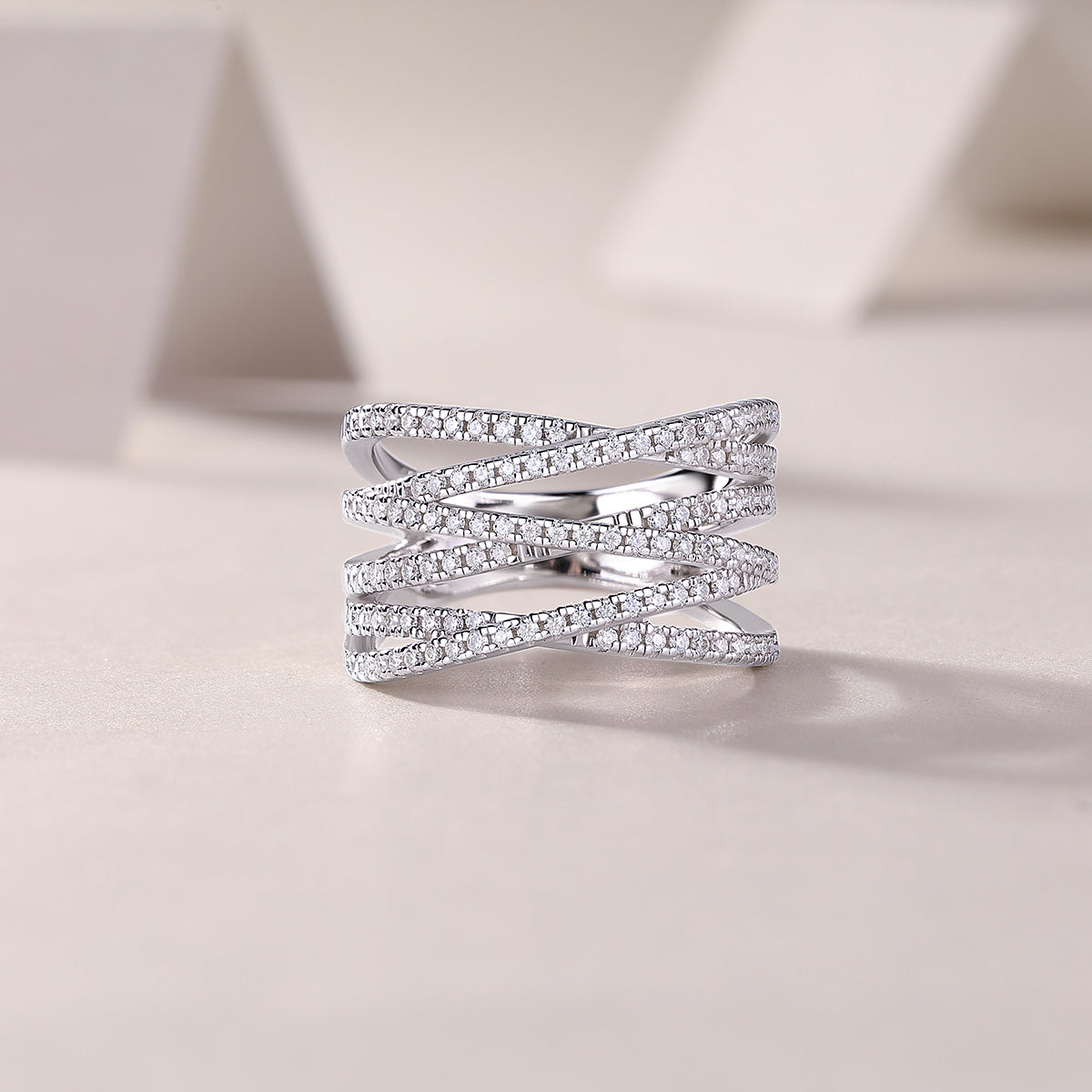 The Communication Star - Set With Top-quality Moissanite S925 Silver And Platinum-plated Diamond Wedding Ring Can Be Inspected With A Diamond Pen