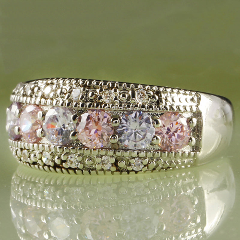 High quality zircon inlaid ring