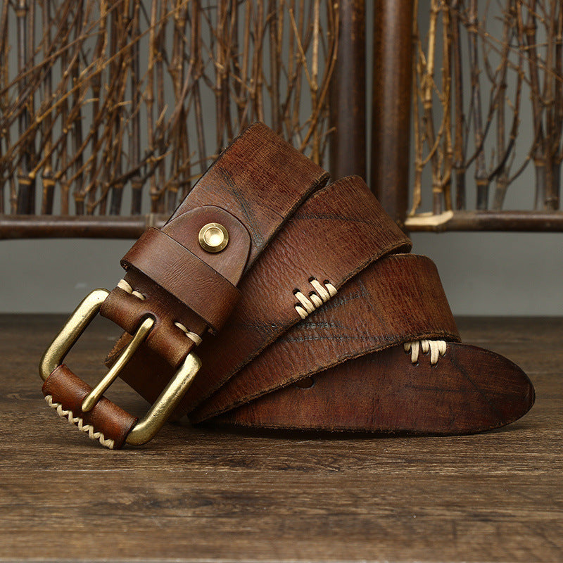 Retro First Layer Cow Leather Belt
