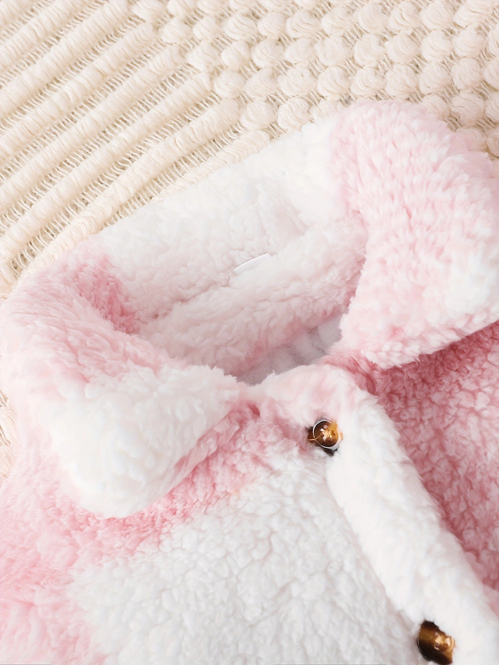 Plaid Single-breasted Long Sleeve  Velvet Coat