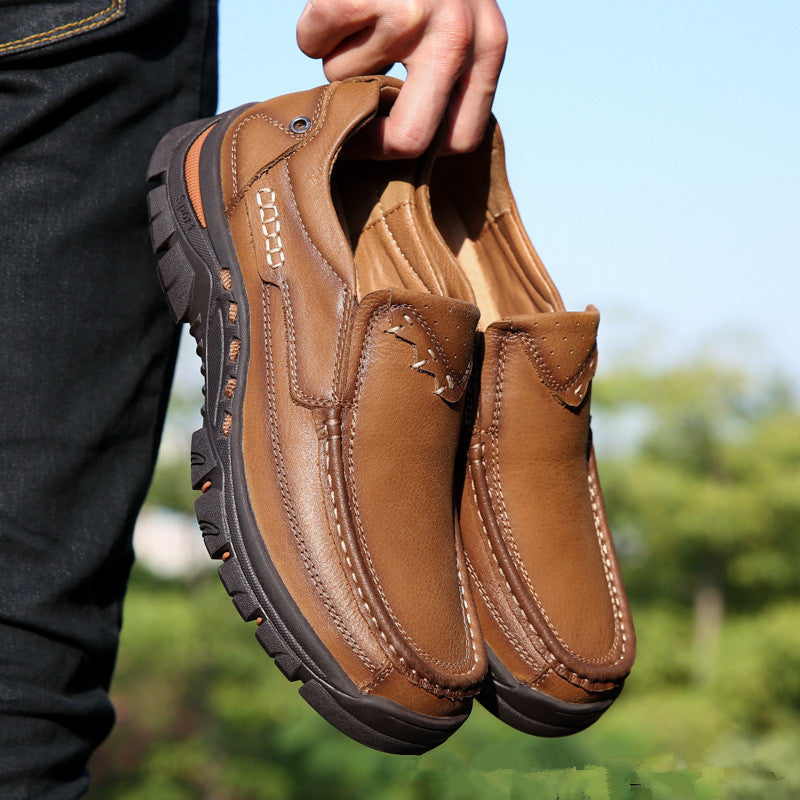 Top layer leather business casual shoes