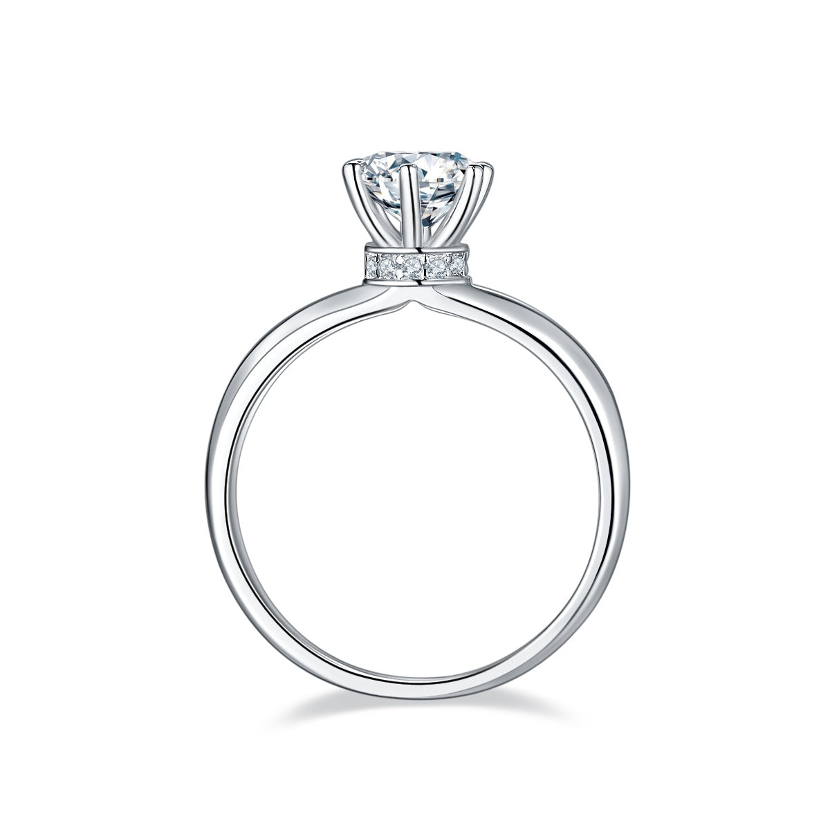 Minimalist Starlight - Set With 1-carat Top-quality Moissanite S925 Silver And Platinum-plated Diamond Wedding Ring. The Ring Can Be Inspected With A Diamond Pen