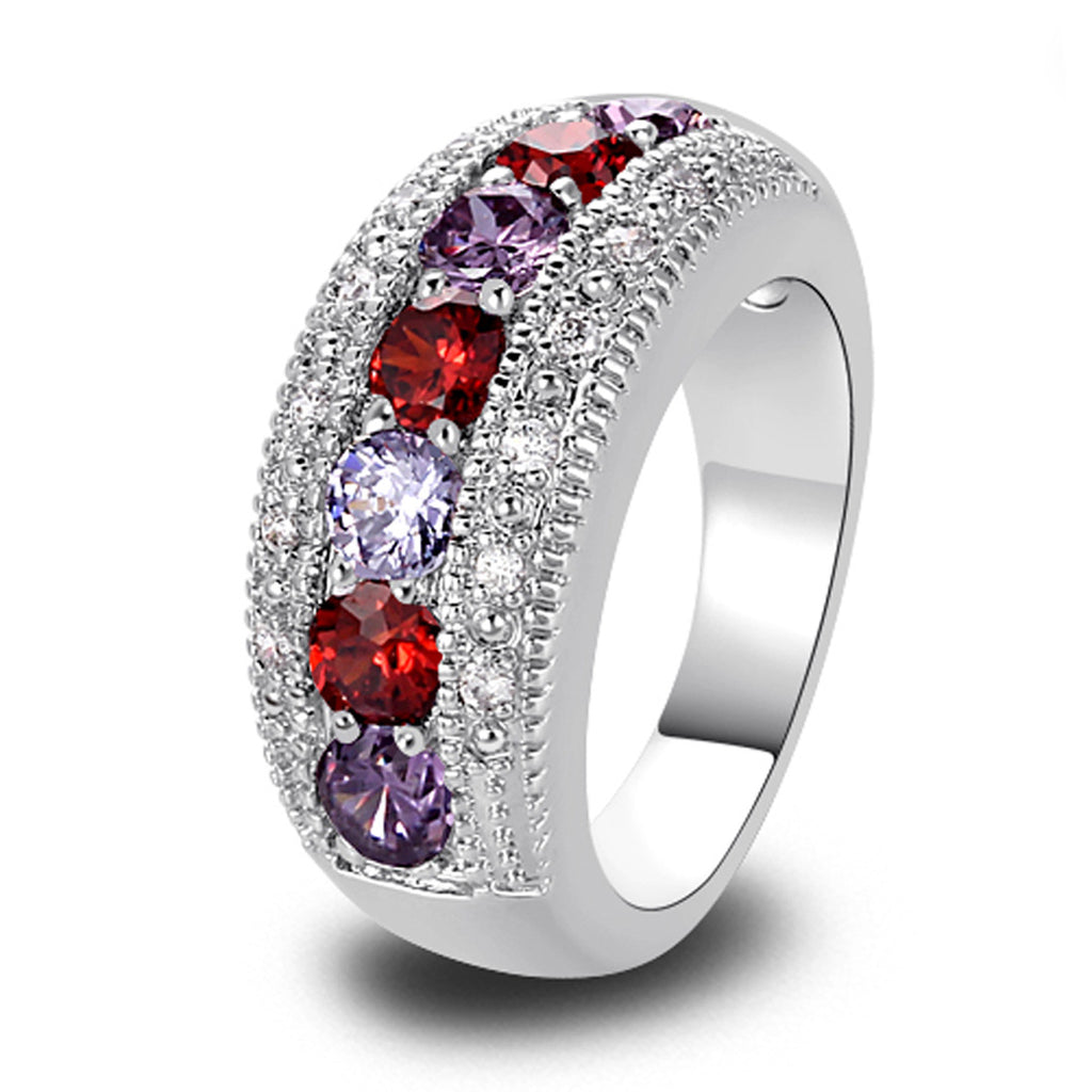 High quality zircon inlaid ring