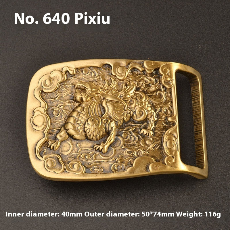 Pure Brass Belt Buckle Outer Wear Buckle Plate Pant Belt Buckle Accessories