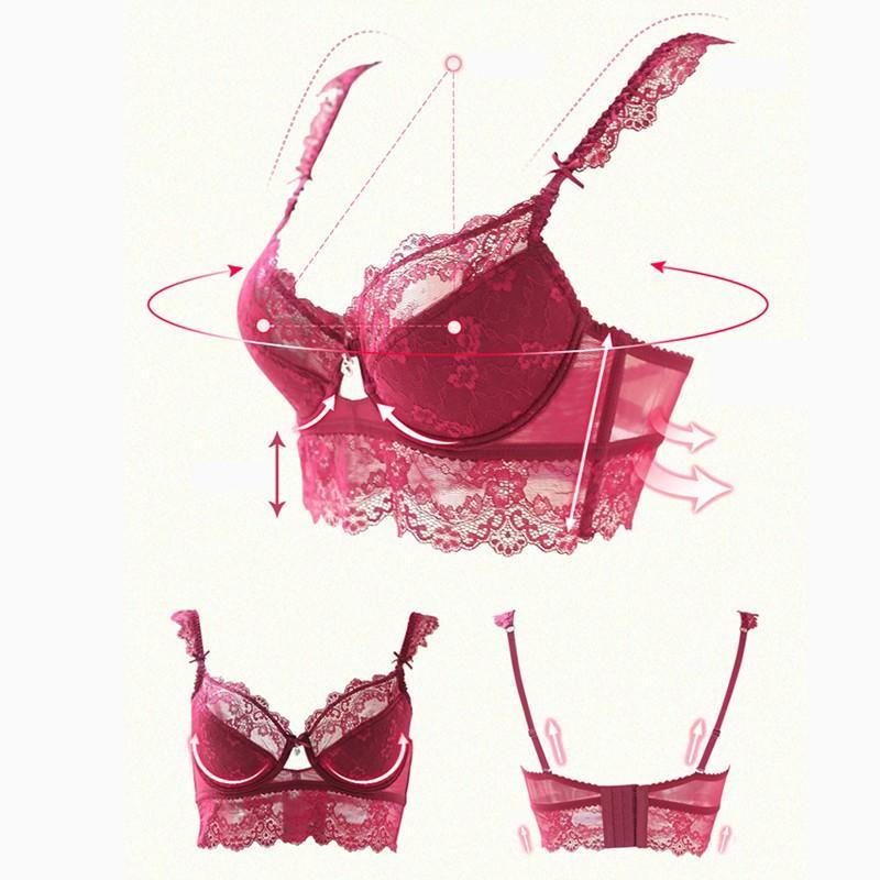 Bra Set Ultra-thin Red Black Lace