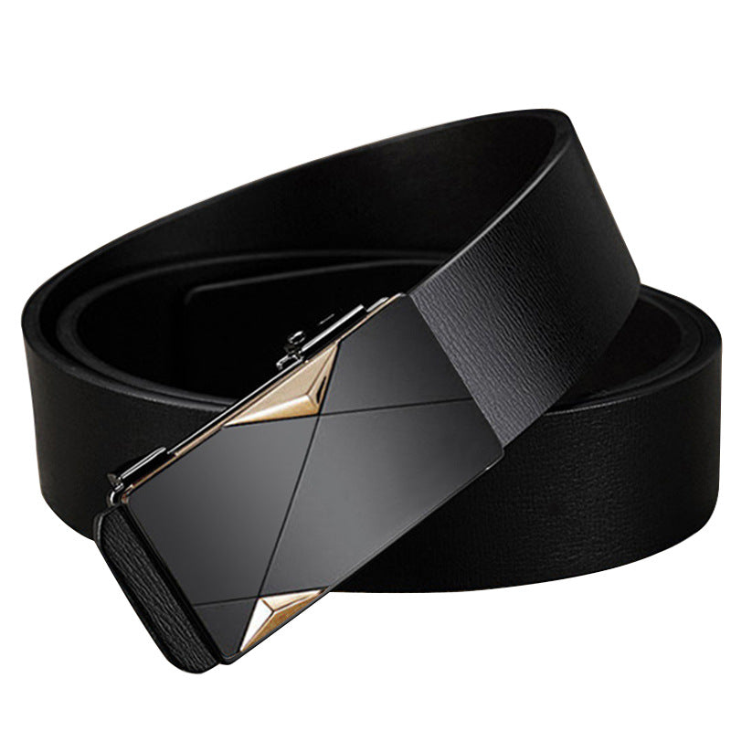 Genuine Leather Toothless Automatic Buckle Cowhide Belt Business Leisure Trend