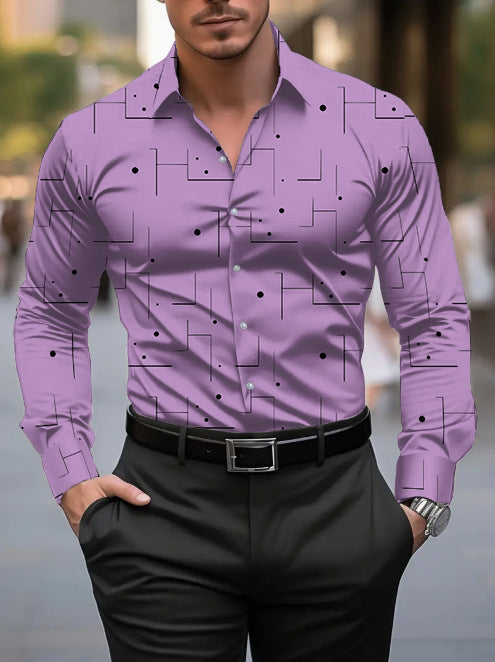Mens Casual Breathable Shirt With An Irregular Pattern