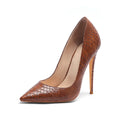 Women’s Snakeskin Pointed Toe Shoes Diamond Sadaf