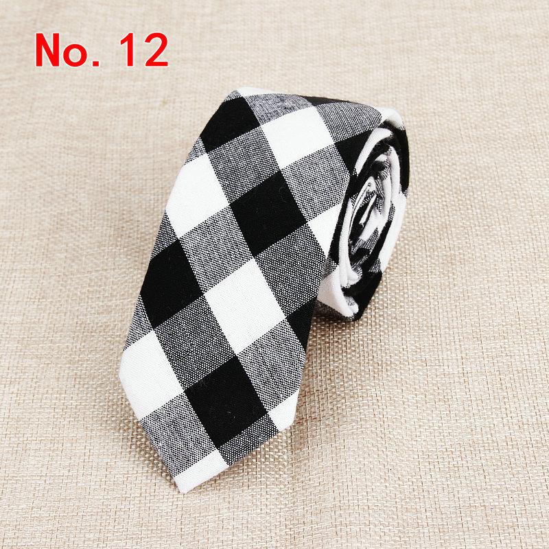 Men's cotton check tie