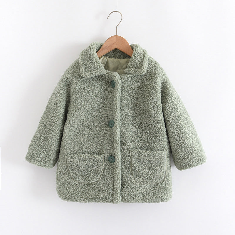 thickened Lamb Fur warm children's coat