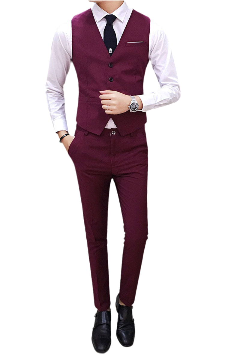 Mens Slim-Fit SpringAutumn Suit Vest