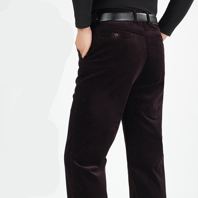 Men's corduroy pants loose and straight