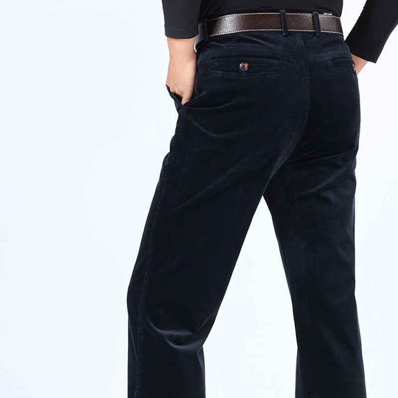 Men's corduroy pants loose and straight