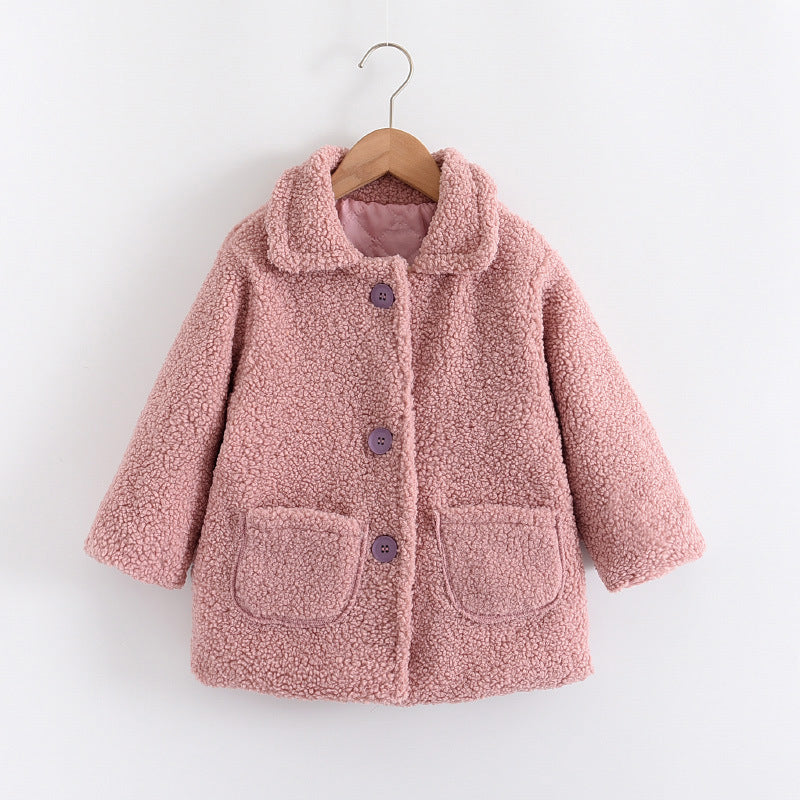 thickened Lamb Fur warm children's coat
