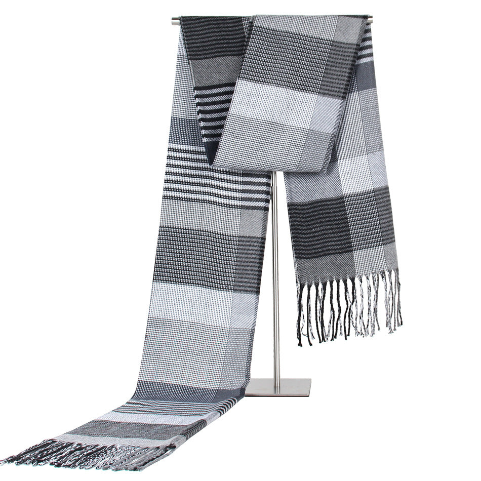 Plaid Middle-aged And Elderly Men's Scarf
