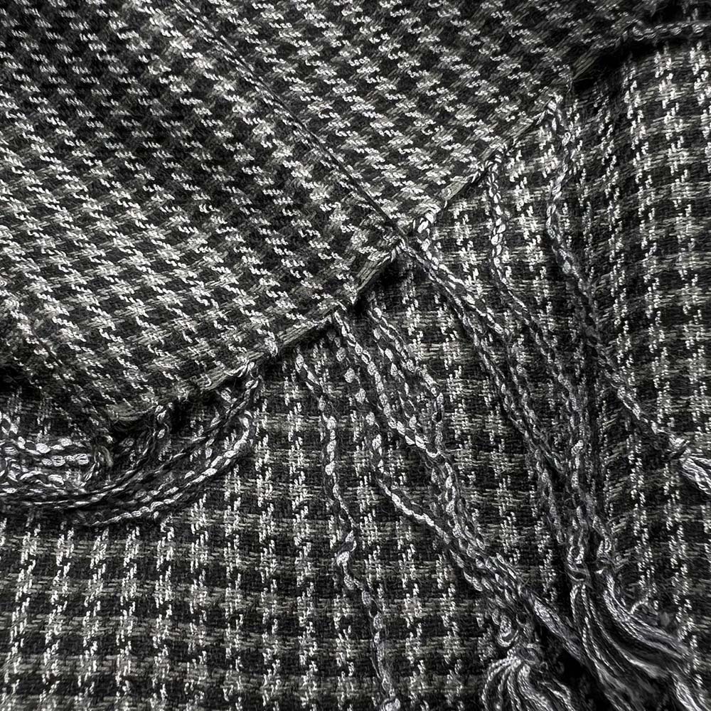 M Grey Textured Minimalist Tone-on-tone Jacquard Scarf ,