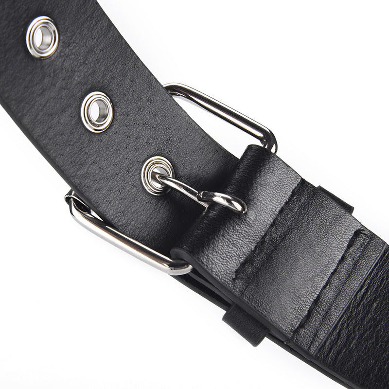 Five-pointed Star Rivet Wide Versatile Pin Buckle Punk-style Pants Belt