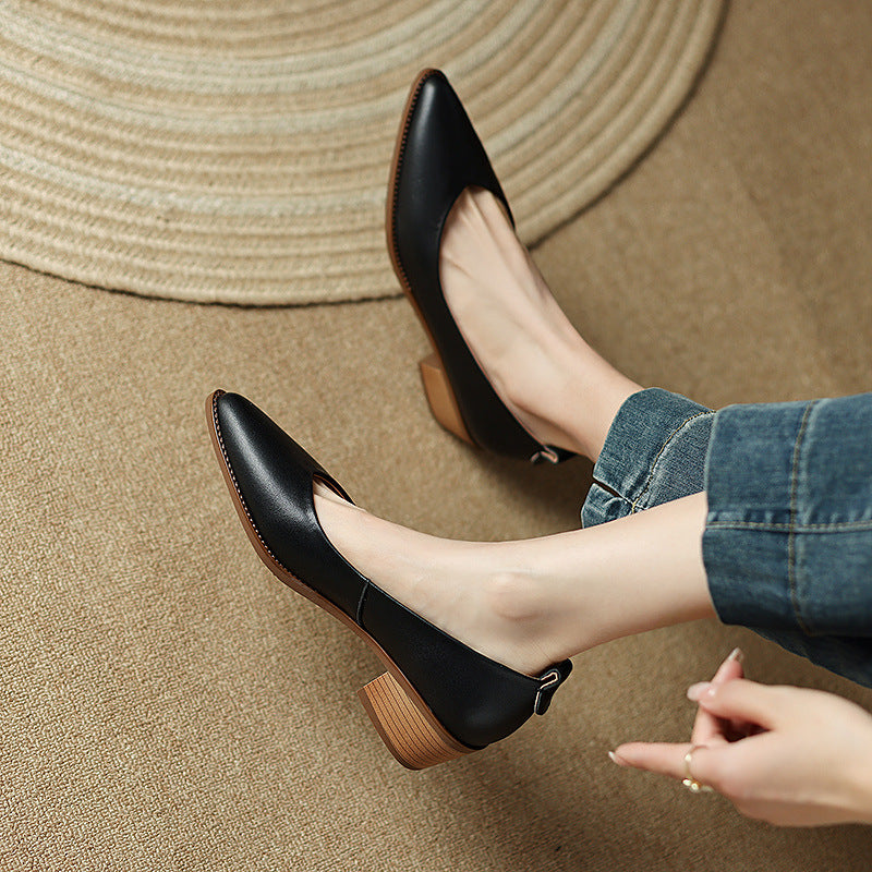 Sheepskin Low-cut Heels