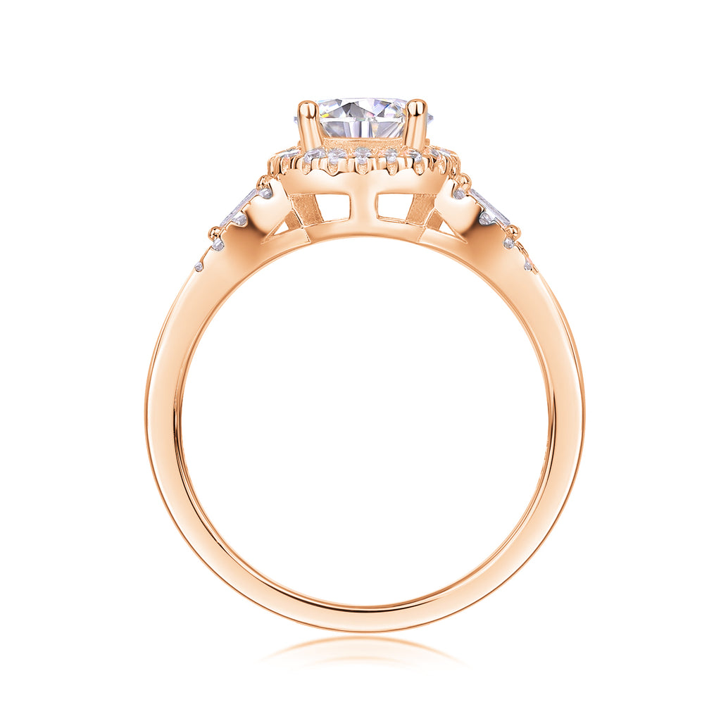 Free - Set With 1-carat Top-quality Moissanite S925 Silver And Platinum-plated Diamond Wedding Ring. The Ring Can Be Tested With A Diamond Pen In Gold And Rose Gold
