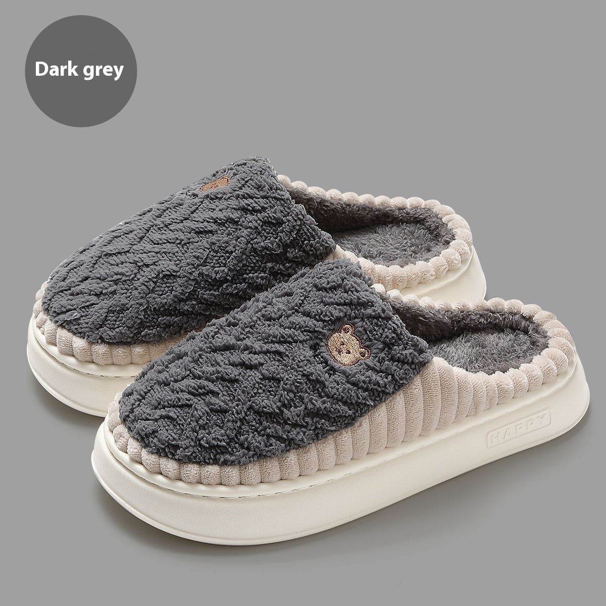 Home Winter Thermal Cotton Slippers Men