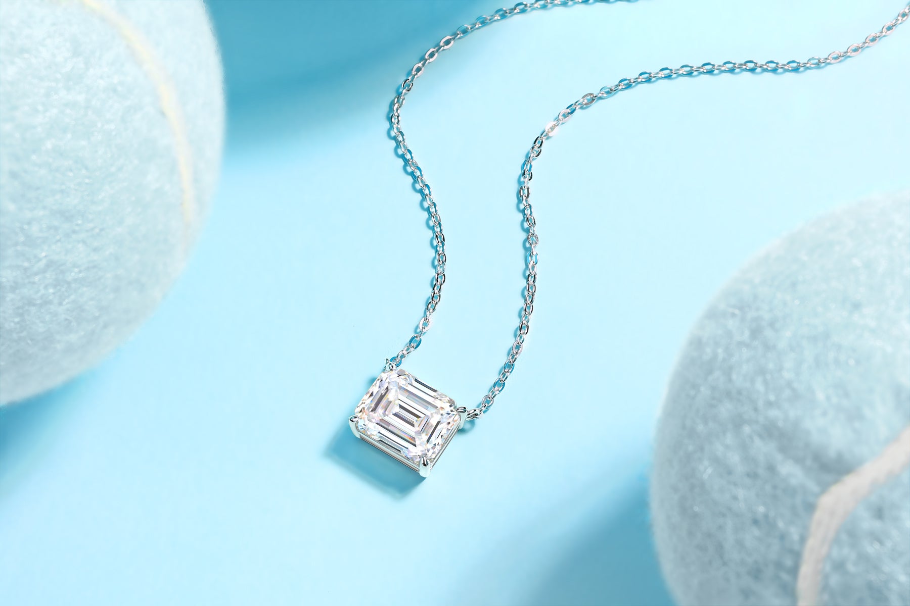 The Mirage In The Mirror - A Fashionable And Trendy Necklace Pendant Set With Top-quality Moissanite S925 Silver And Platinum Plating Can Be Tested With A Diamond Pen