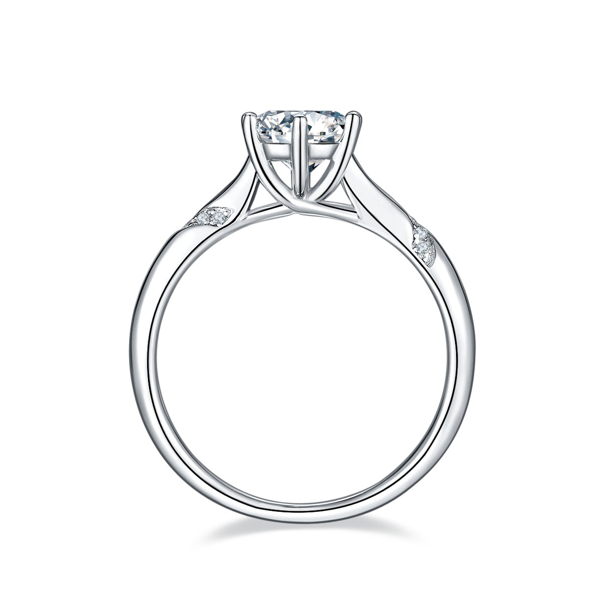 Snow Of The Soul - A Wedding Ring Set With 1-carat Top-quality Moissanite S925 Silver And Platinum-plated Diamond Can Be Tested With A Diamond Pen