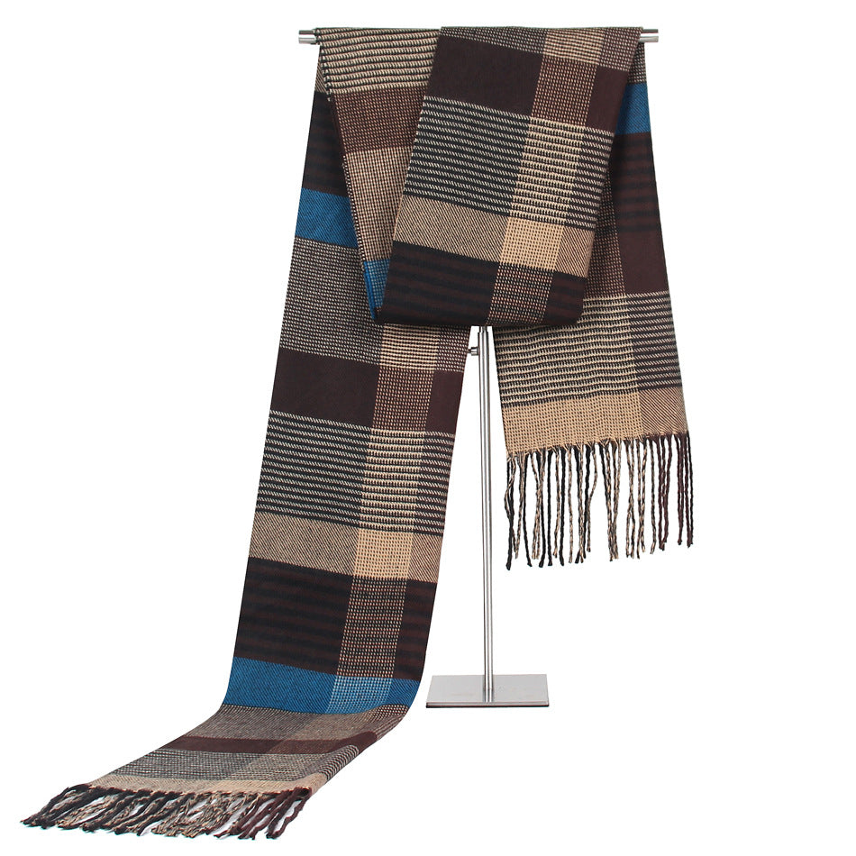 Plaid Middle-aged And Elderly Men's Scarf