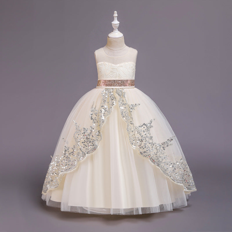 3D Lace Flower Girl  Dress