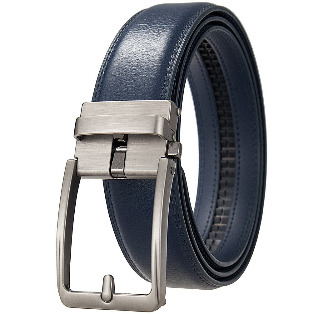 Extended-length Needle-resistant Automatic-buckle Mens Double-layer Cowhide Belt