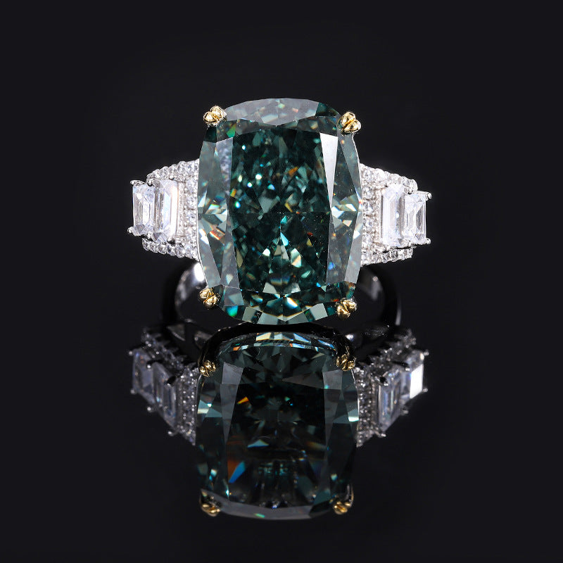 Silver High Carbon Diamond Ice CrushingRing