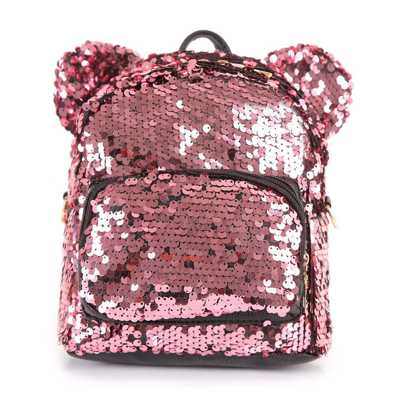 Colorful Sequin Labeled Ear Stitching Ladies Small Square Bag