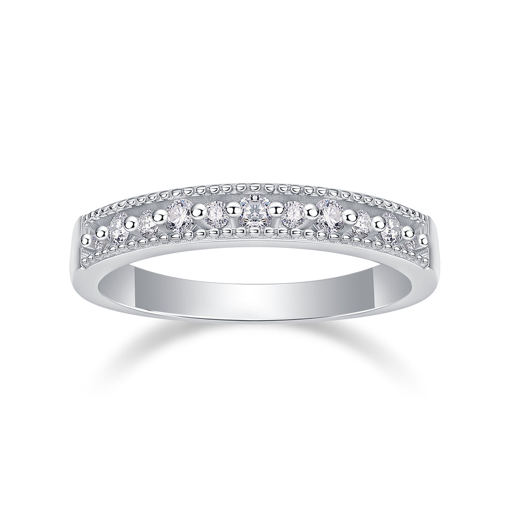 The Scenery Along The Way - A Wedding Ring Set With Top-quality Moissanite S925 Silver And Platinum-plated Diamond Can Be Inspected With A Diamond Pen