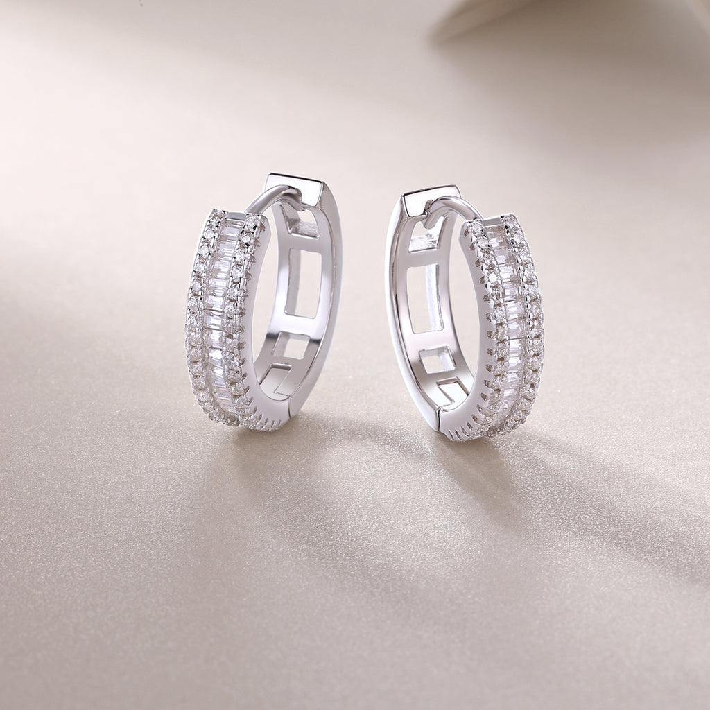 Weaving Light - Earrings Set With Top-quality Moissanite S925 Silver And Platinum-plated Stud Earrings, A Fashionable And Trendy Accessory, Can Be Detected In Gold Rose Gold With A Diamond Pen