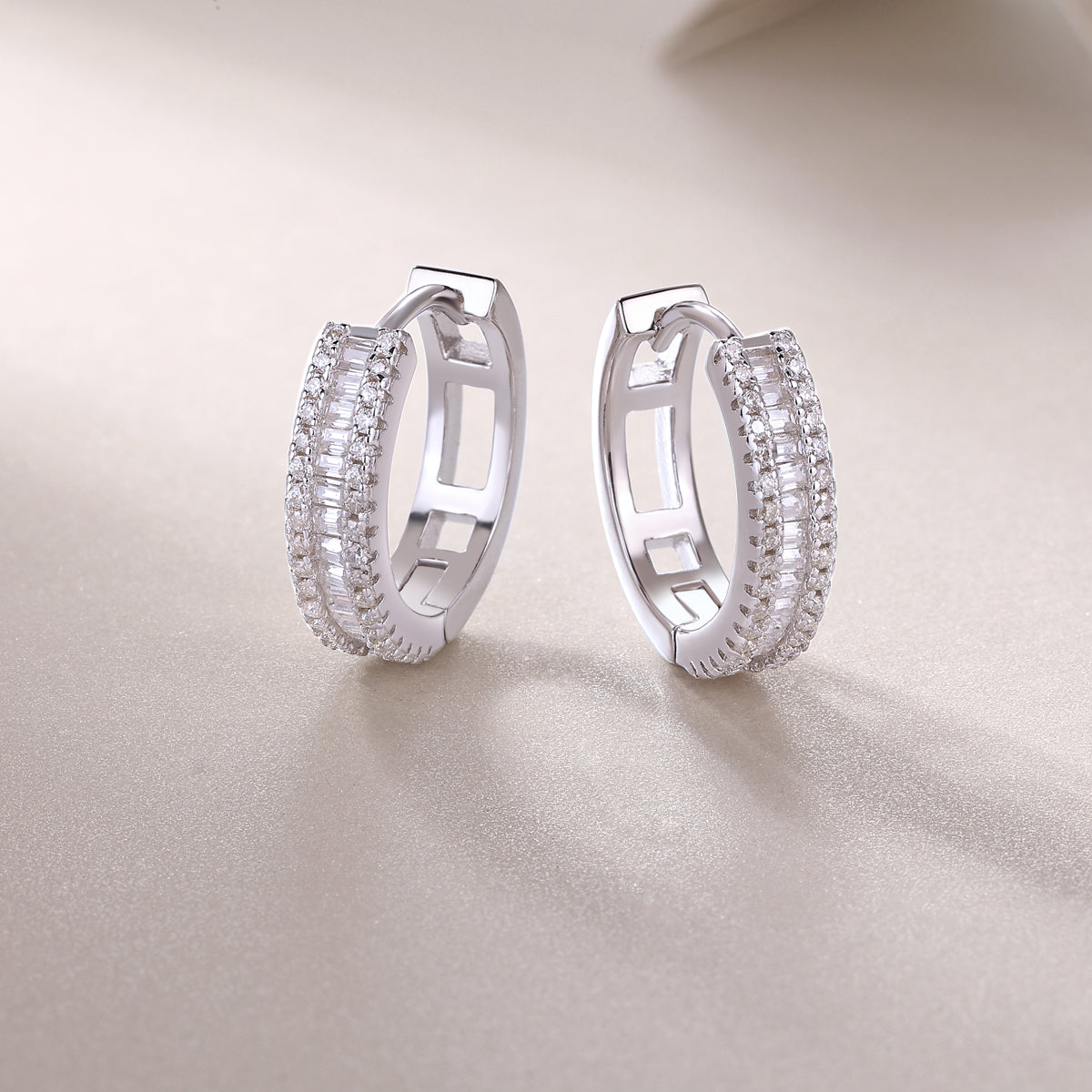 Weaving Light - Earrings Set With Top-quality Moissanite S925 Silver And Platinum-plated Stud Earrings, A Fashionable And Trendy Accessory, Can Be Detected In Gold Rose Gold With A Diamond Pen