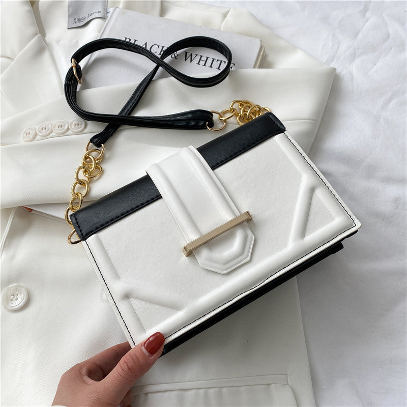 Ladies Popular One-shoulder Hit Color Small Square Bag