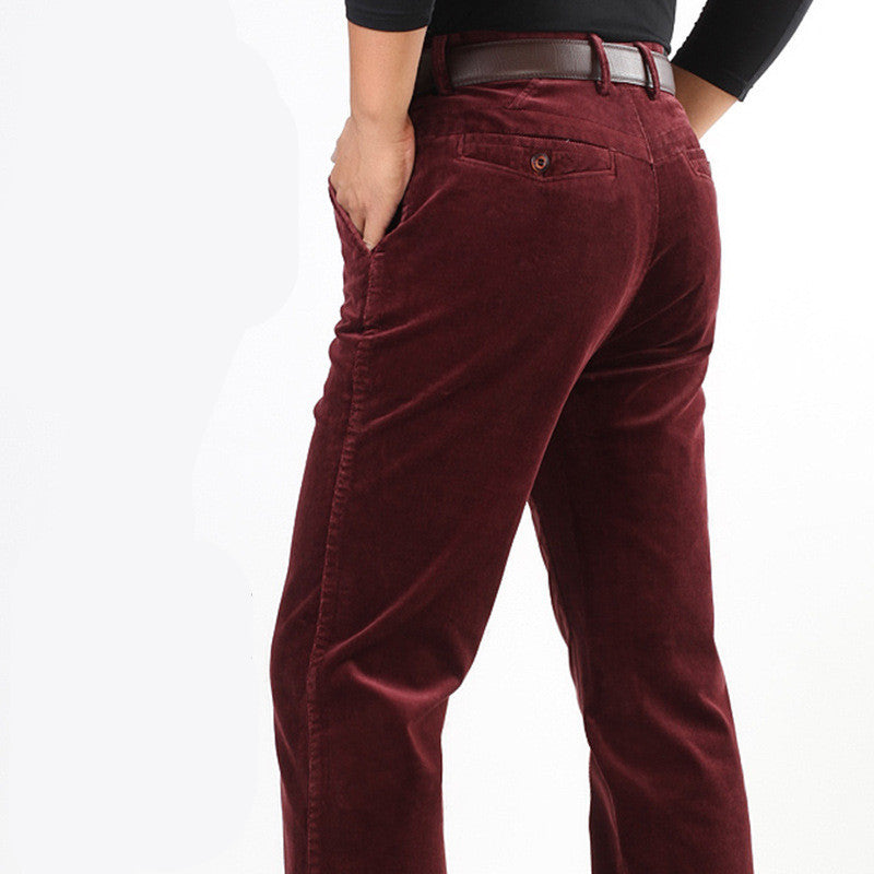 Men's corduroy pants loose and straight