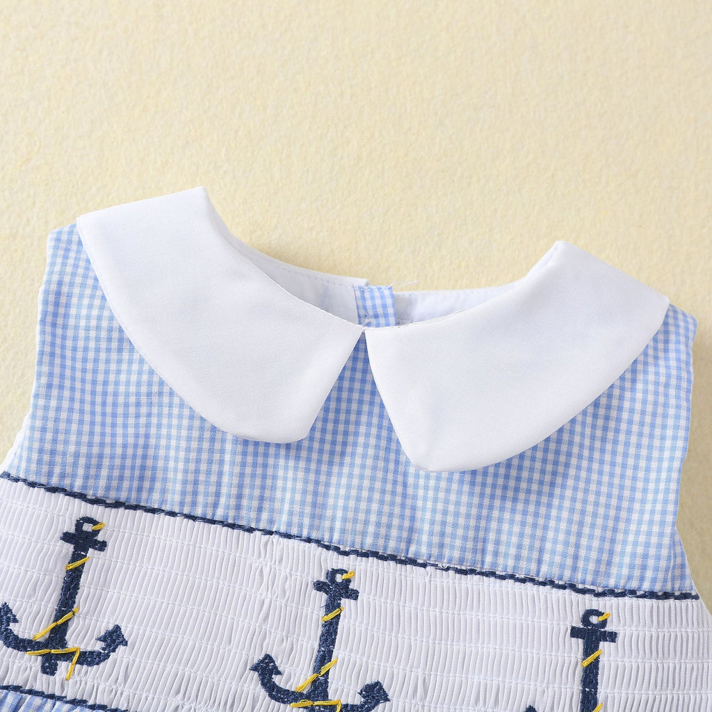 Sleeveless Doll Collar Embroidery Dress