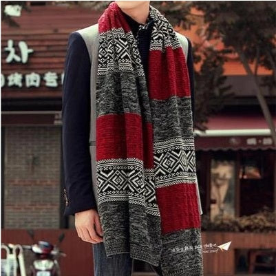 New Warm Men's Knitted Long Scarf