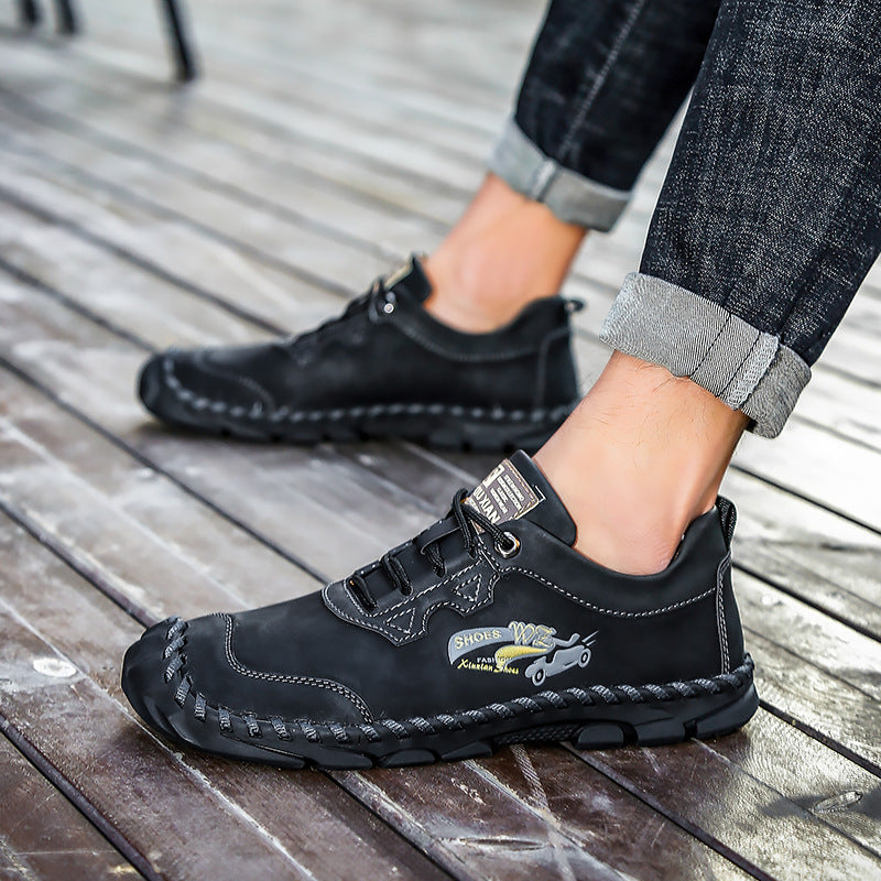 Hand-stitched large size non-slip men's shoes