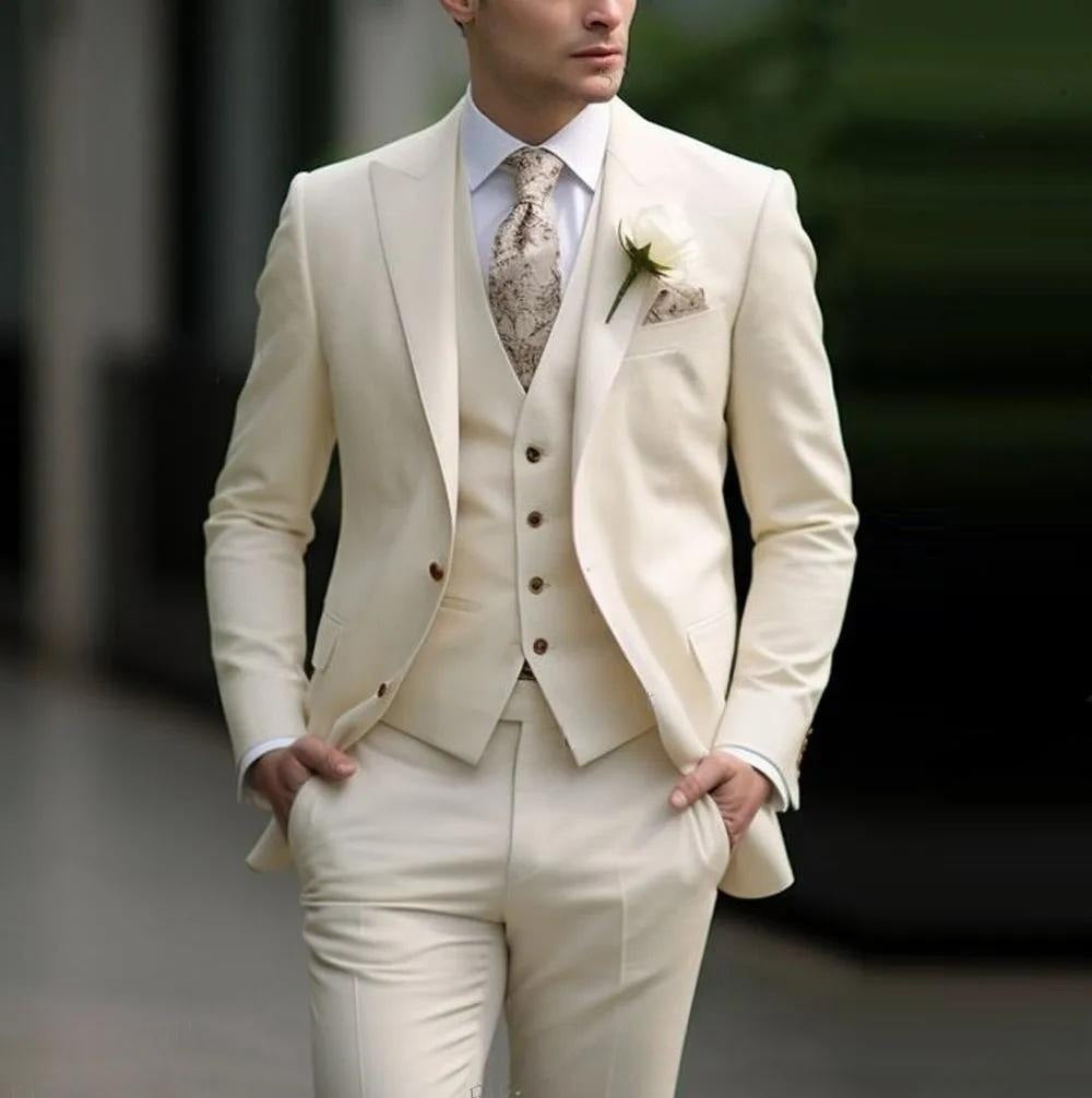 Men's Three-piece Suit Solid Color High Sense