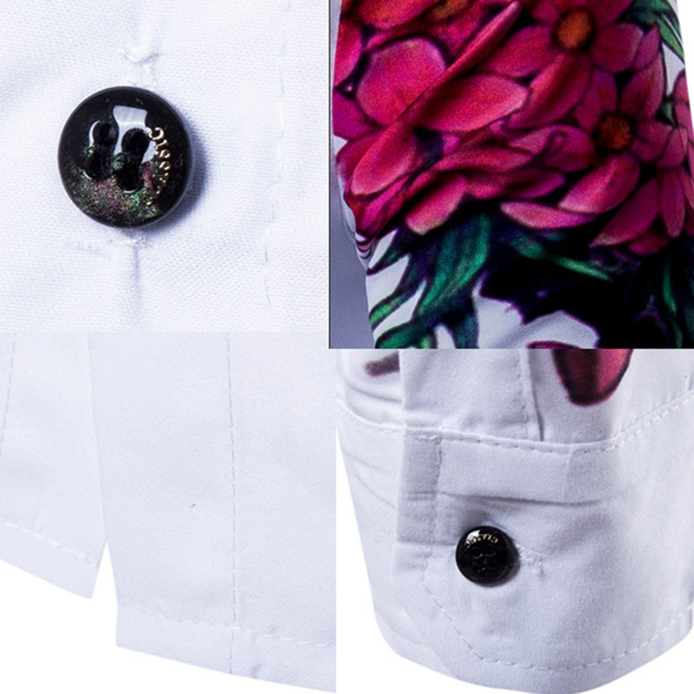 Digital Print Plum Blossom Long Sleeved Shirt