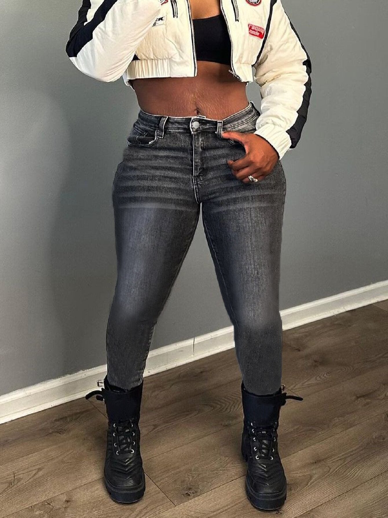 High-waisted Form-fitting Stretchy Skinny Pants